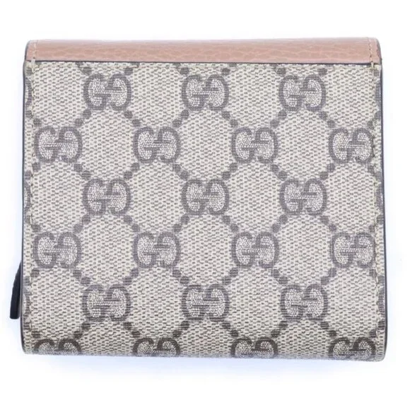 Gucci GG Marmont Bifold Wallet Compact Coin Case Beige Brown Campus - Picture 2 of 6